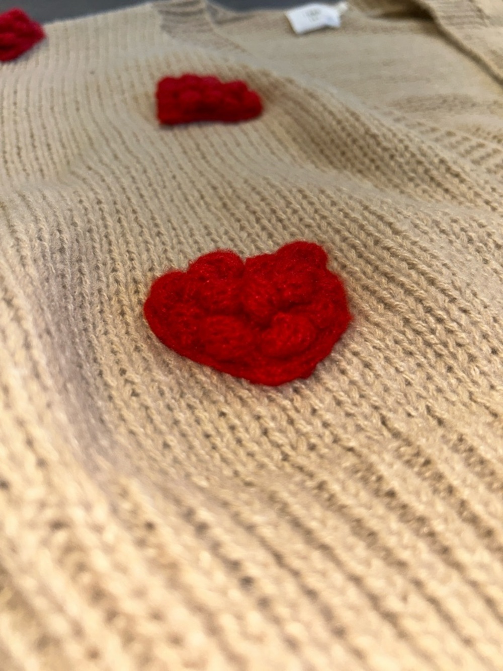 NWT Luna Ivy Heart Cardigan Chunky Knit Coquette Heart Valentine Sweater - Picture 5 of 8